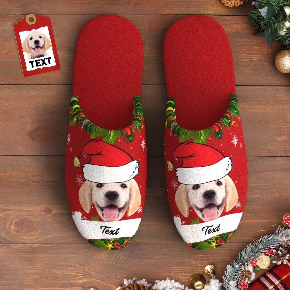 Zapatillas De Algodón Para Hombre Y Mujer Con Cara Y Texto Personalizados, Regalo De Navidad Con Nombre Personalizado, Zapatos Informales Para Casa, Zapatillas De Dormitorio Para Interior Y Exterior - MyFaceSocksES