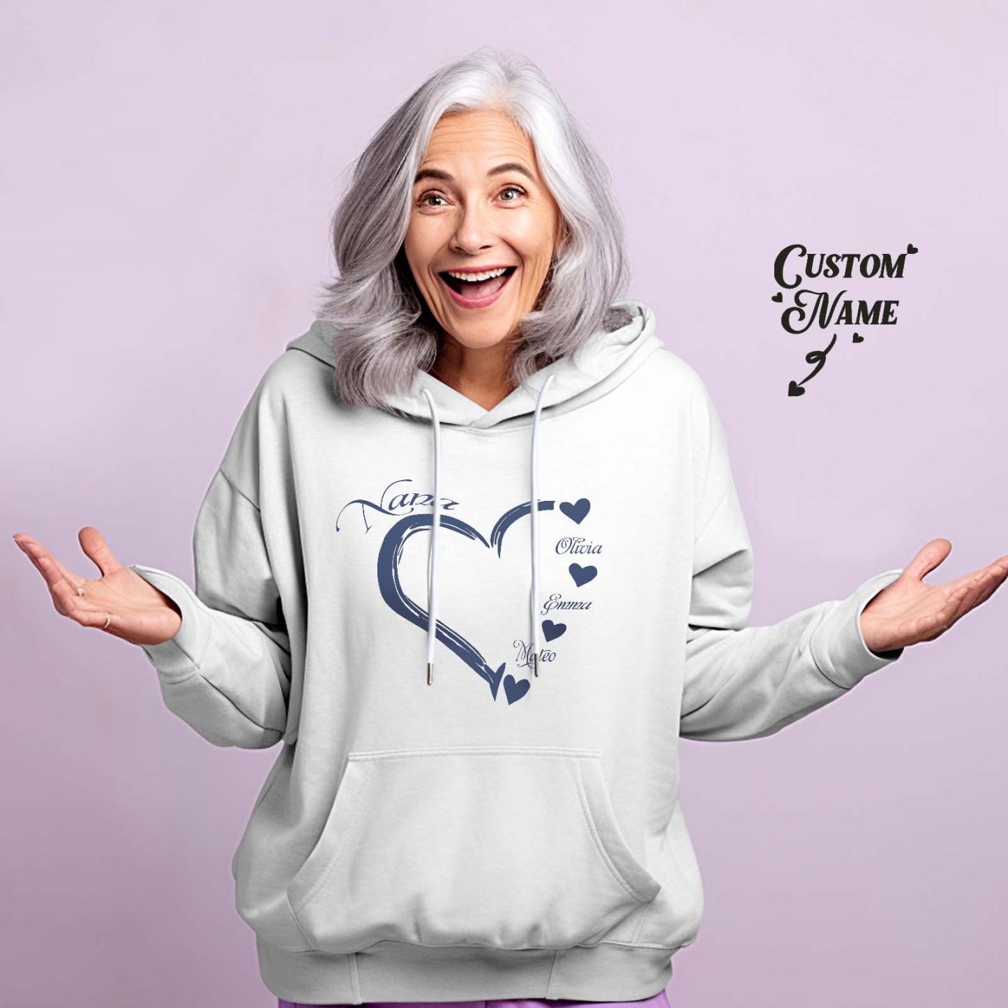 Sudadera Con Capucha Personalizada Para Mamá Y Abuela, Con Nombre Personalizado Para Niños, Regalos Para El Día De La Madre - MyFaceSocksES