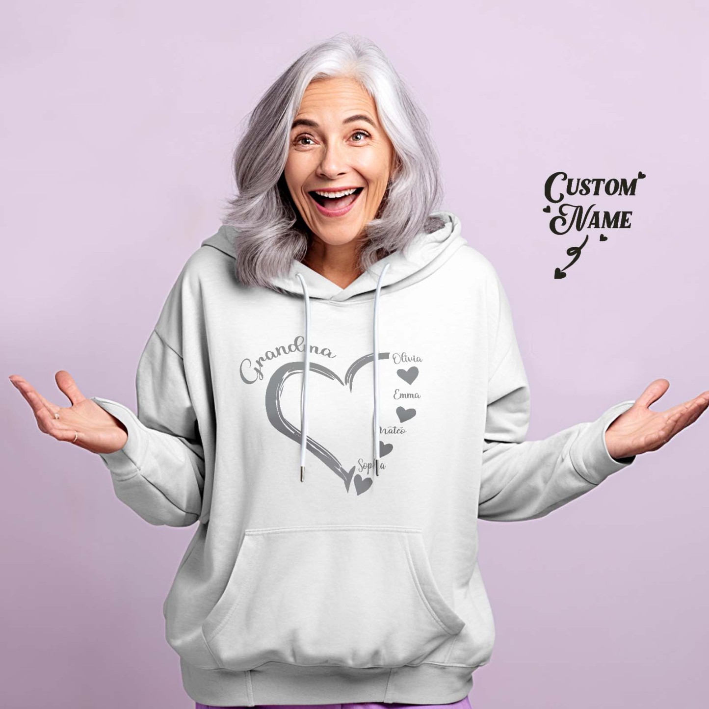 Sudadera Con Capucha Personalizada Para Mamá Y Abuela, Con Nombre Personalizado Para Niños, Regalos Para El Día De La Madre - MyFaceSocksES