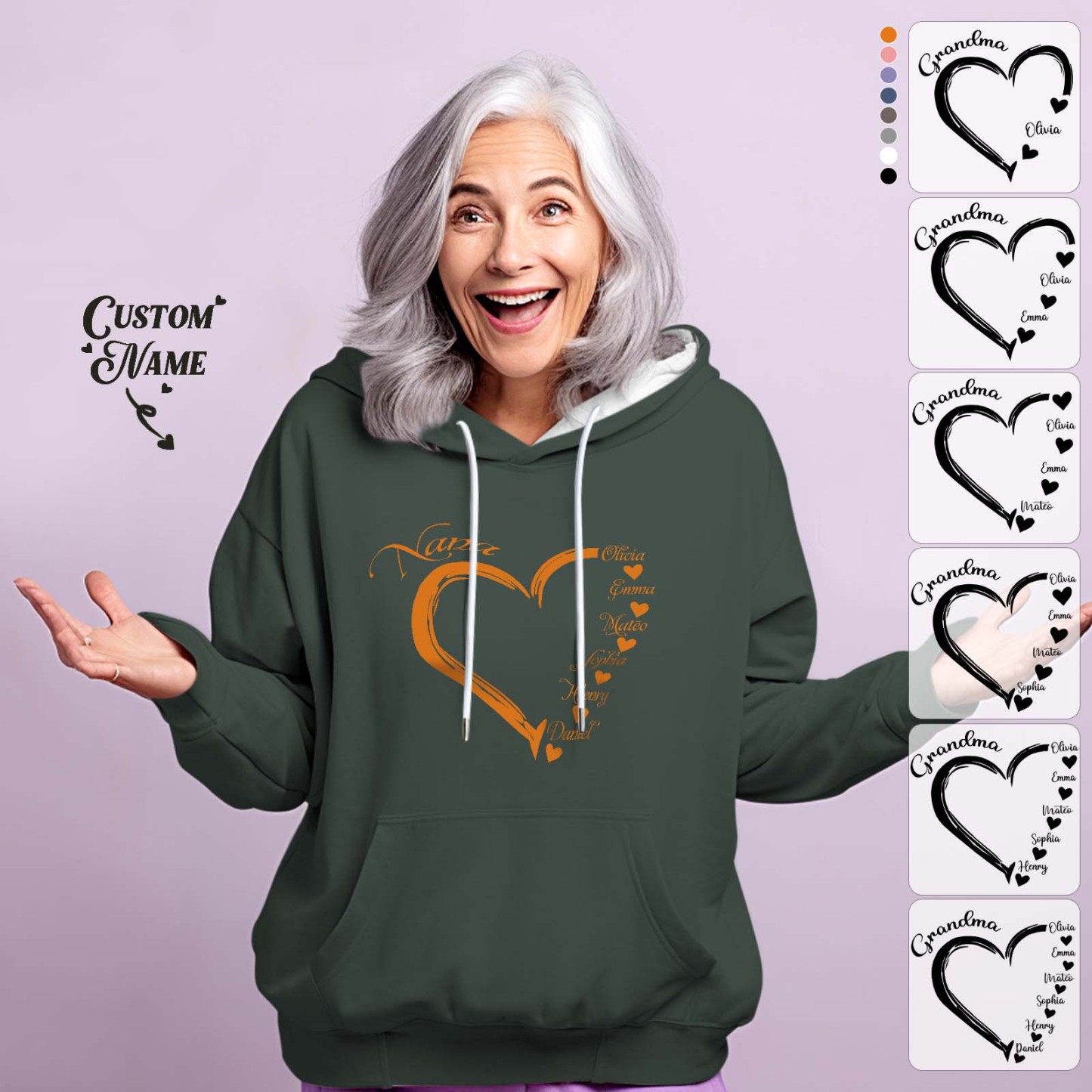 Sudadera Con Capucha Personalizada Para Mamá Y Abuela, Con Nombre Personalizado Para Niños, Regalos Para El Día De La Madre - MyFaceSocksES