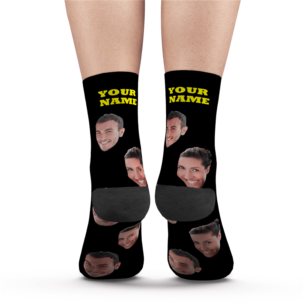 Custom Happy Photo Socks With Your Text Colorful - MyPhotoSocks