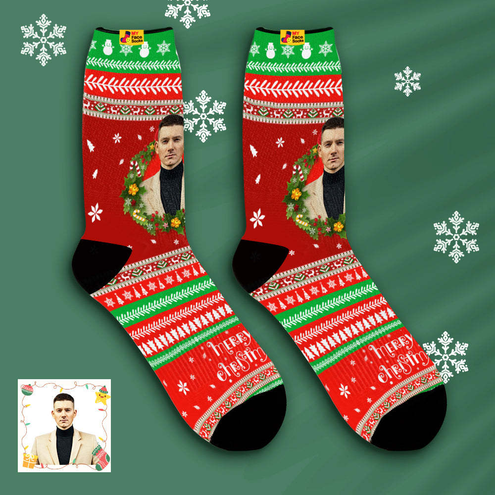 Calcetines Faciales Personalizados Calcetines Suaves Personalizados Regalos Navidad Vacaciones Showtime - MyFaceSocksES