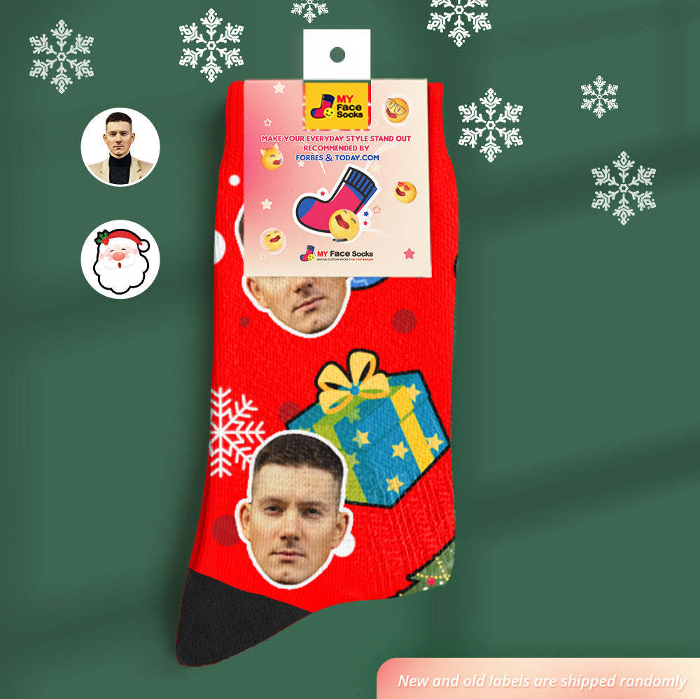 La Cara De Encargo Pega Los Calcetines Respirables De La Cara Calcetines Suaves Personalizados Regalos Navidad - MyFaceSocksES