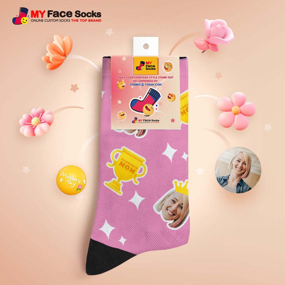 Calcetines Faciales Transpirables Personalizados Regalos Del Día De La Madre De Mamá Gloriosa - MyFaceSocksES