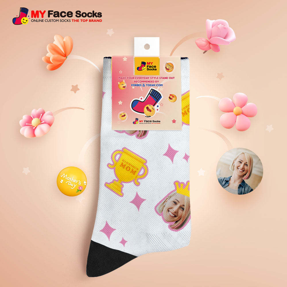 Calcetines Faciales Transpirables Personalizados Regalos Del Día De La Madre De Mamá Gloriosa - MyFaceSocksES