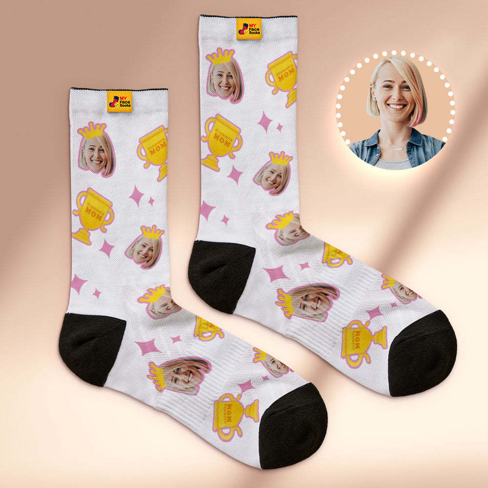 Calcetines Faciales Transpirables Personalizados Regalos Del Día De La Madre De Mamá Gloriosa - MyFaceSocksES