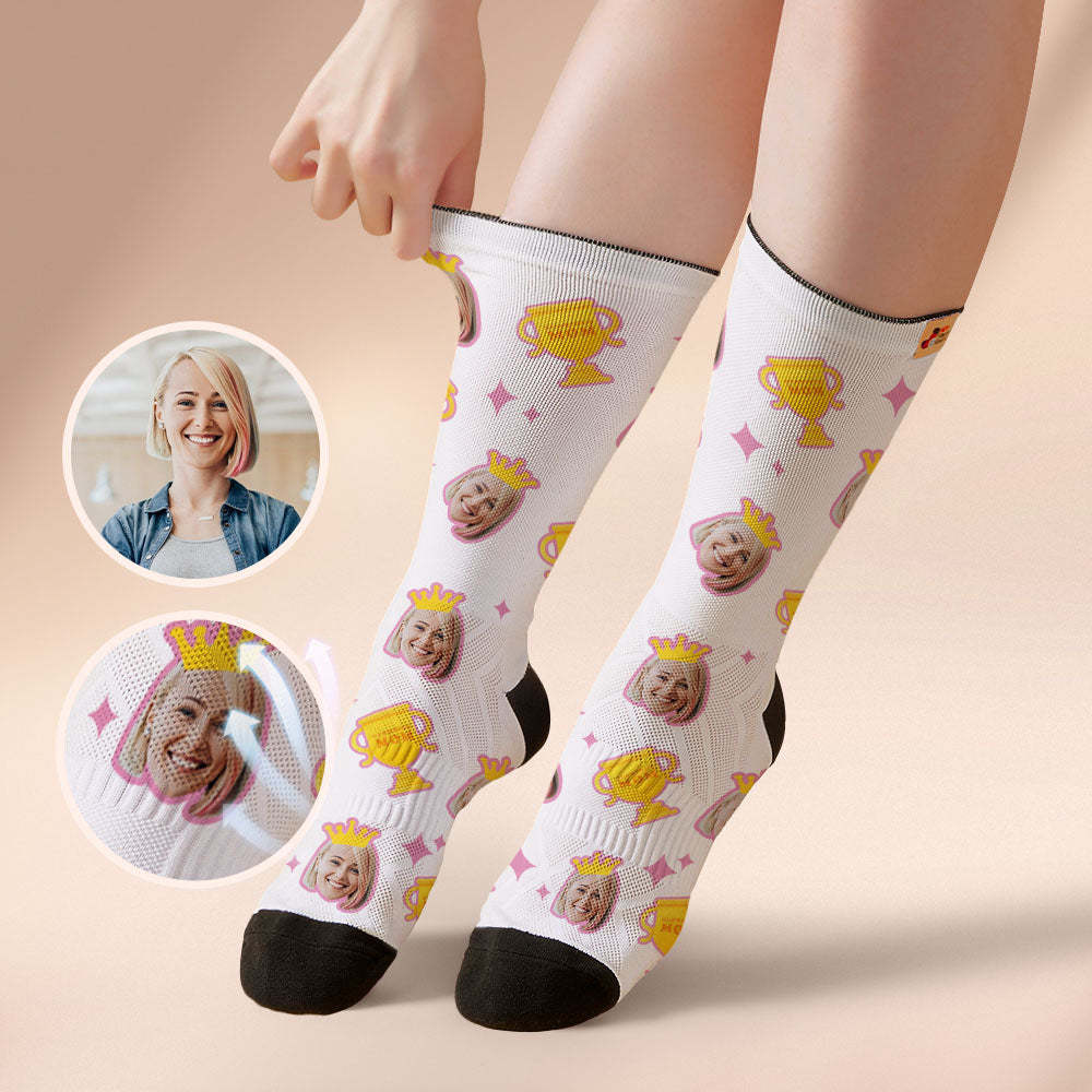 Calcetines Faciales Transpirables Personalizados Regalos Del Día De La Madre De Mamá Gloriosa - MyFaceSocksES