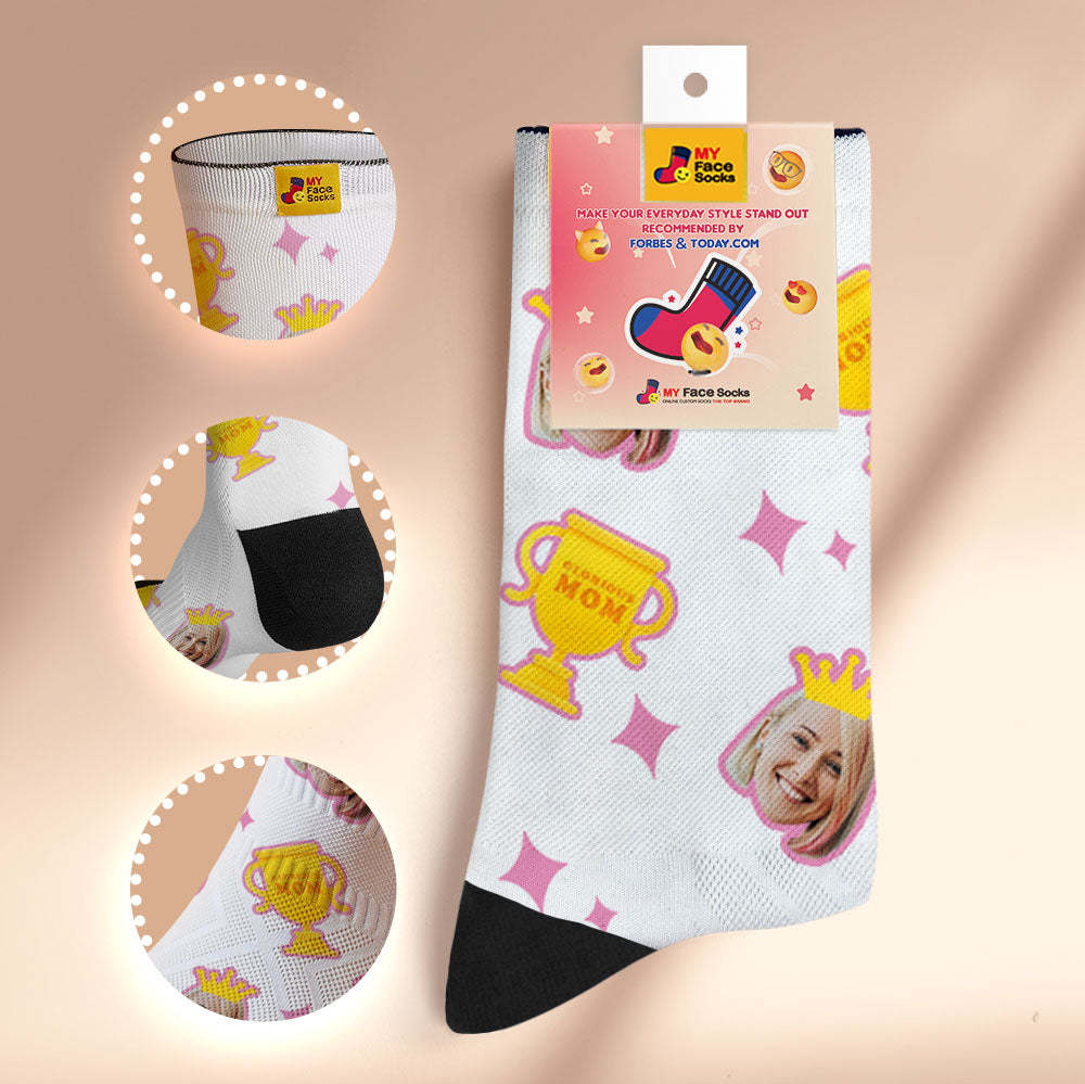 Calcetines Faciales Transpirables Personalizados Regalos Del Día De La Madre De Mamá Gloriosa - MyFaceSocksES