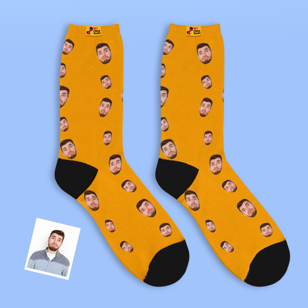 Calcetines Faciales Personalizados Transpirable Multicara Añadir Imágenes Calcetines Fotográficos Coloridos Regalos - MyFaceSocksES