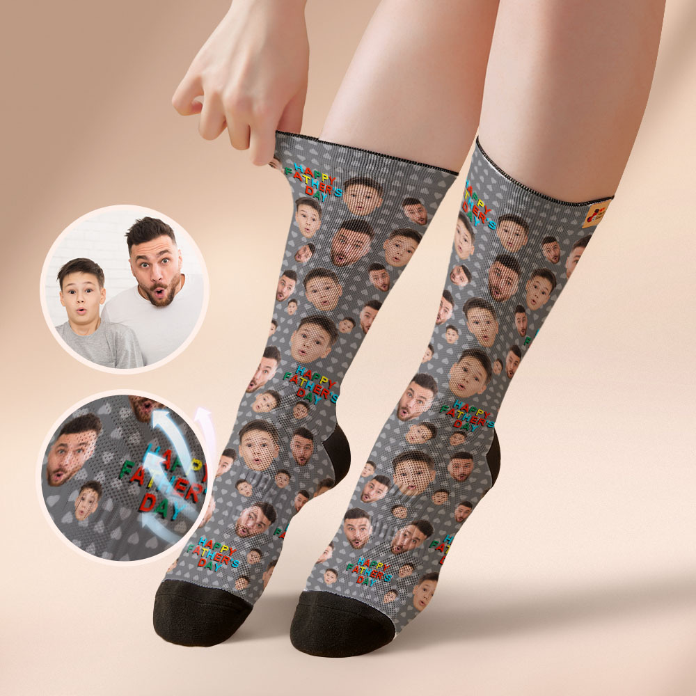 Calcetines Personalizados Con Impresión Fotográfica De Cara Completa, Coloridos, Para El Día Del Padre. Diseño Personalizado, La Mejor Idea Para Regalar. - MyFaceSocksES