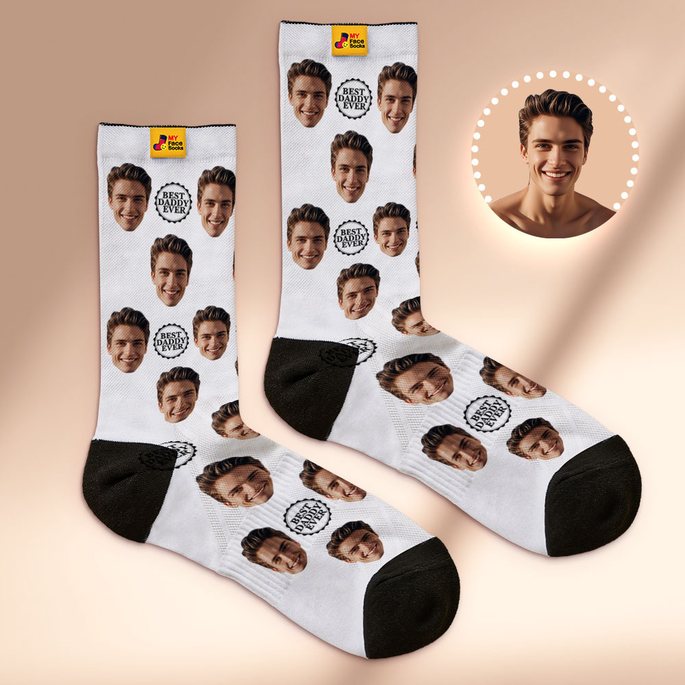 Calcetines Personalizados Con Impresión Fotográfica De Cara Completa, Coloridos, El Mejor Regalo Para Papá. - MyFaceSocksES