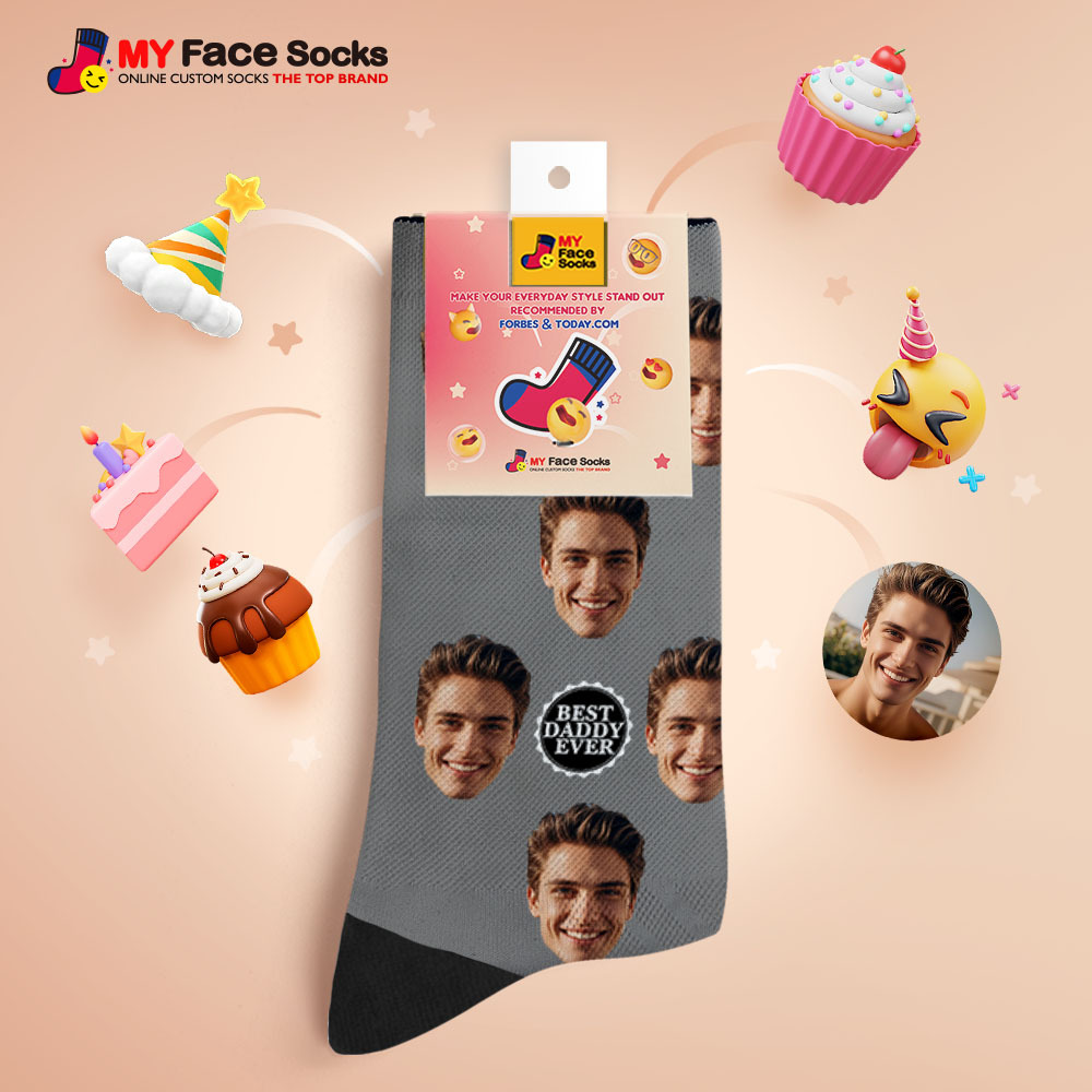 Calcetines Personalizados Con Impresión Fotográfica De Cara Completa, Coloridos, El Mejor Regalo Para Papá. - MyFaceSocksES