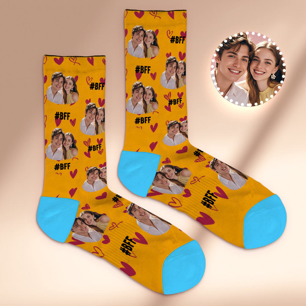 Calcetines Con Cara Personalizados #bff Agrega Varias Fotos Regalo Para Mejores Amigas Calcetines Con Cara Personalizados