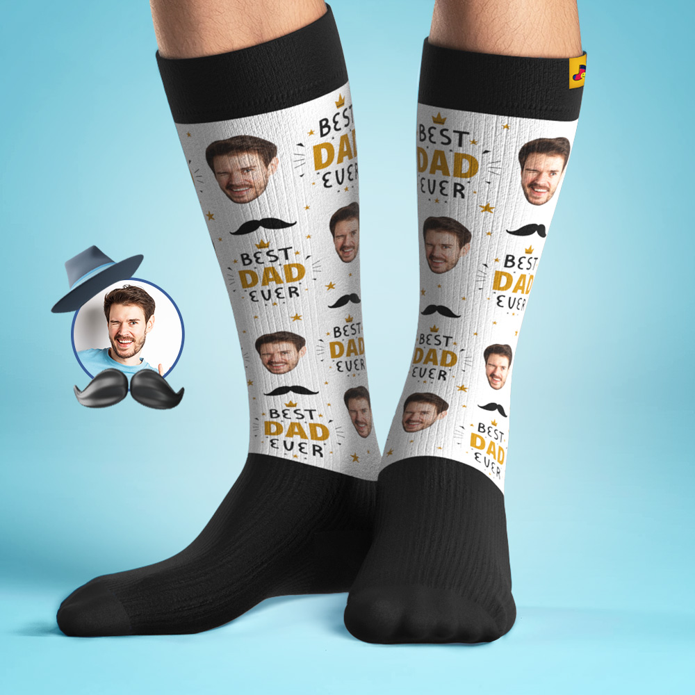 Calcetines De Compresión Transpirables Hasta La Rodilla Personalizados Para El Día Del Padre. Vista Previa En Línea. Agregar Imagen. Regalo Para Papá.