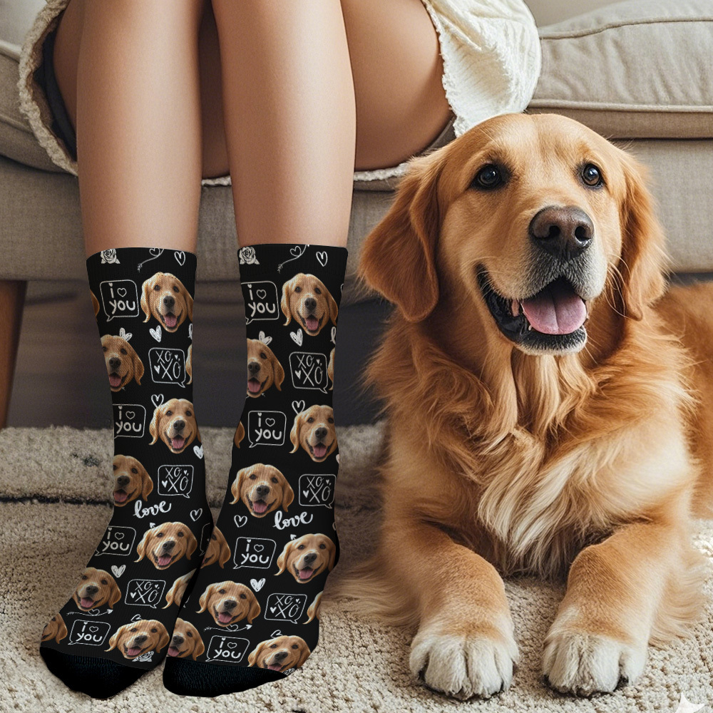 Calcetines Personalizados Con Caras Y Fotos. Calcetines Personalizados Con Huellas De Perro Y Huesos Para Amantes De Las Mascotas. Idea De Regalo Divertida. - MyFaceSocksES