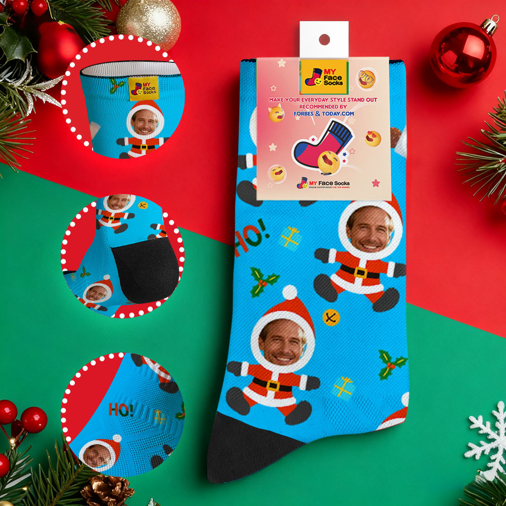 Calcetines Navideños Personalizados De Muñeco De Nieve Hoho, Calcetines Navideños Personalizados, Regalo Para Familia Y Pareja. - MyFaceSocksES
