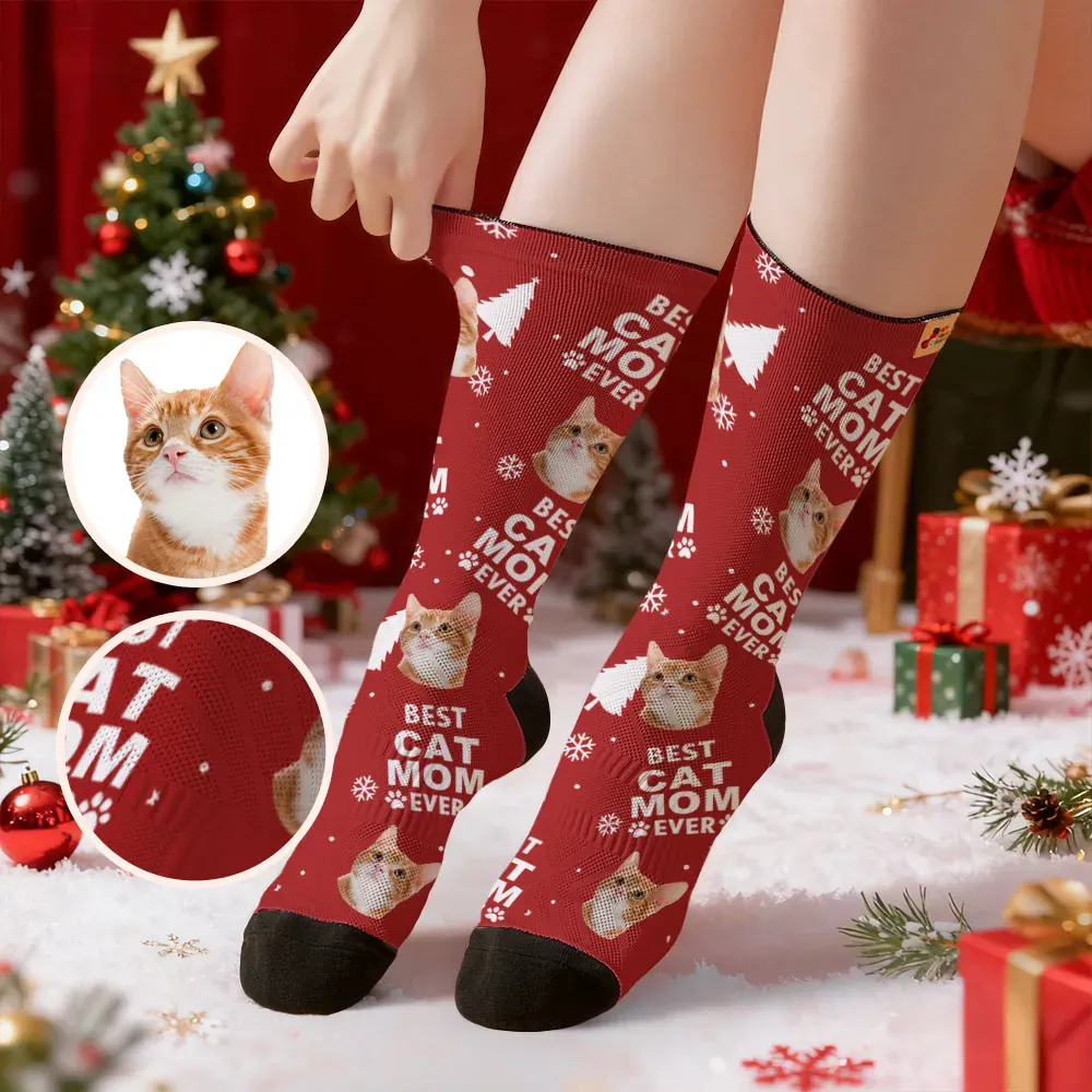 Calcetines Navideños Personalizados Con Temática De Perro, Calcetines Con Texto 'te Amo', Calcetines De Papá Noel Para Amantes De Las Mascotas, Regalo - MyFaceSocksES