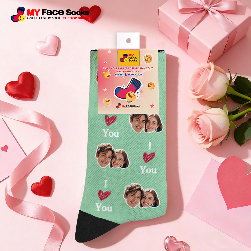 Calcetines Personalizados Con Temática De Pareja Y Cara De Corazón, Calcetines Personalizados Para San Valentín Con Foto, Regalo Para Pareja - MyFaceSocksES