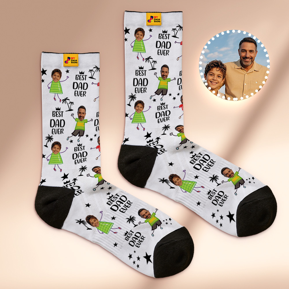 Calcetines Faciales Personalizados Calcetines Personalizados Con Foto Para Papá Regalo Del Día Del Padre - MyFaceSocksES