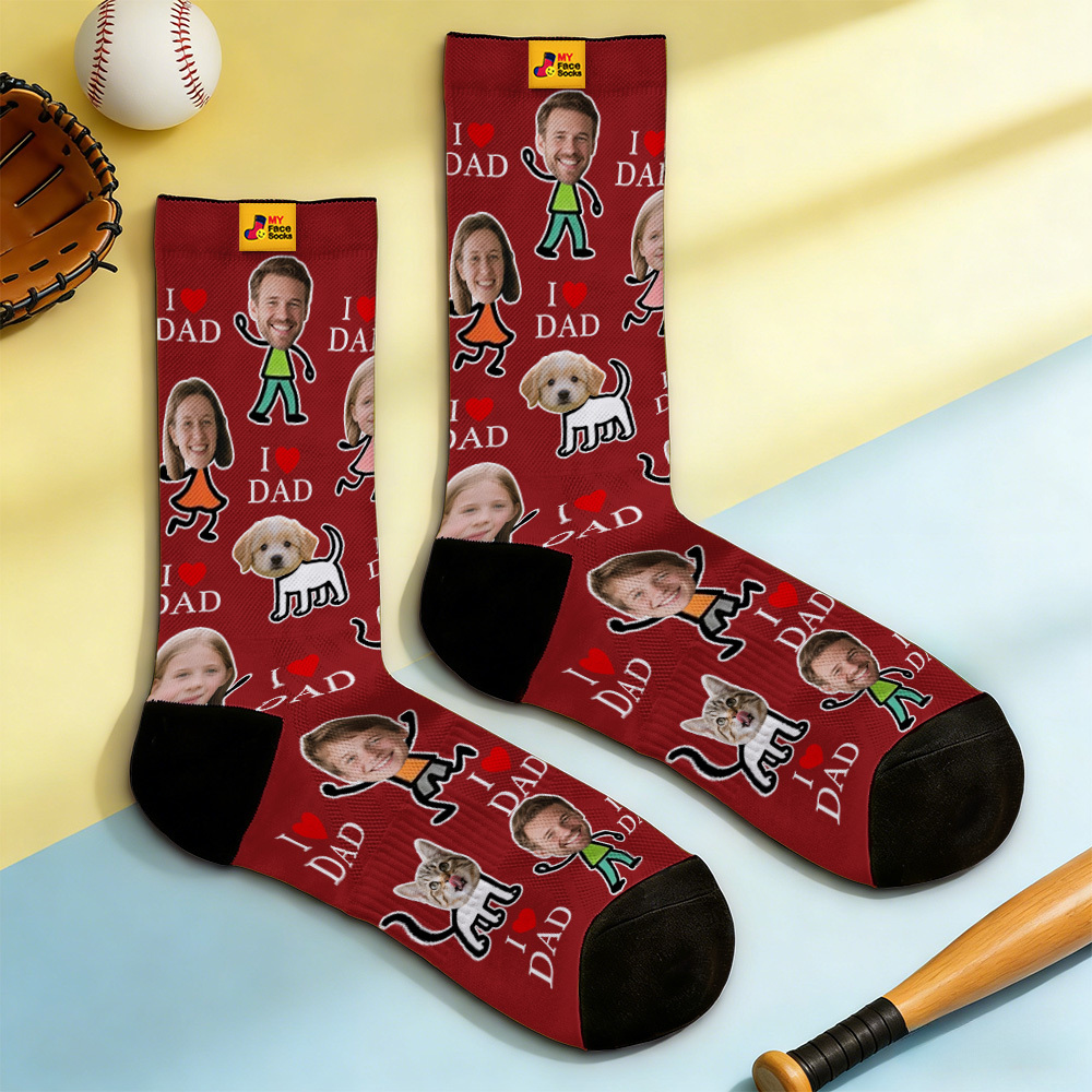 Calcetines Personalizados Con Caras Calcetines Con Foto Divertidos Personalizados Para Papá, Regalo Del Día Del Padre - MyFaceSocksES