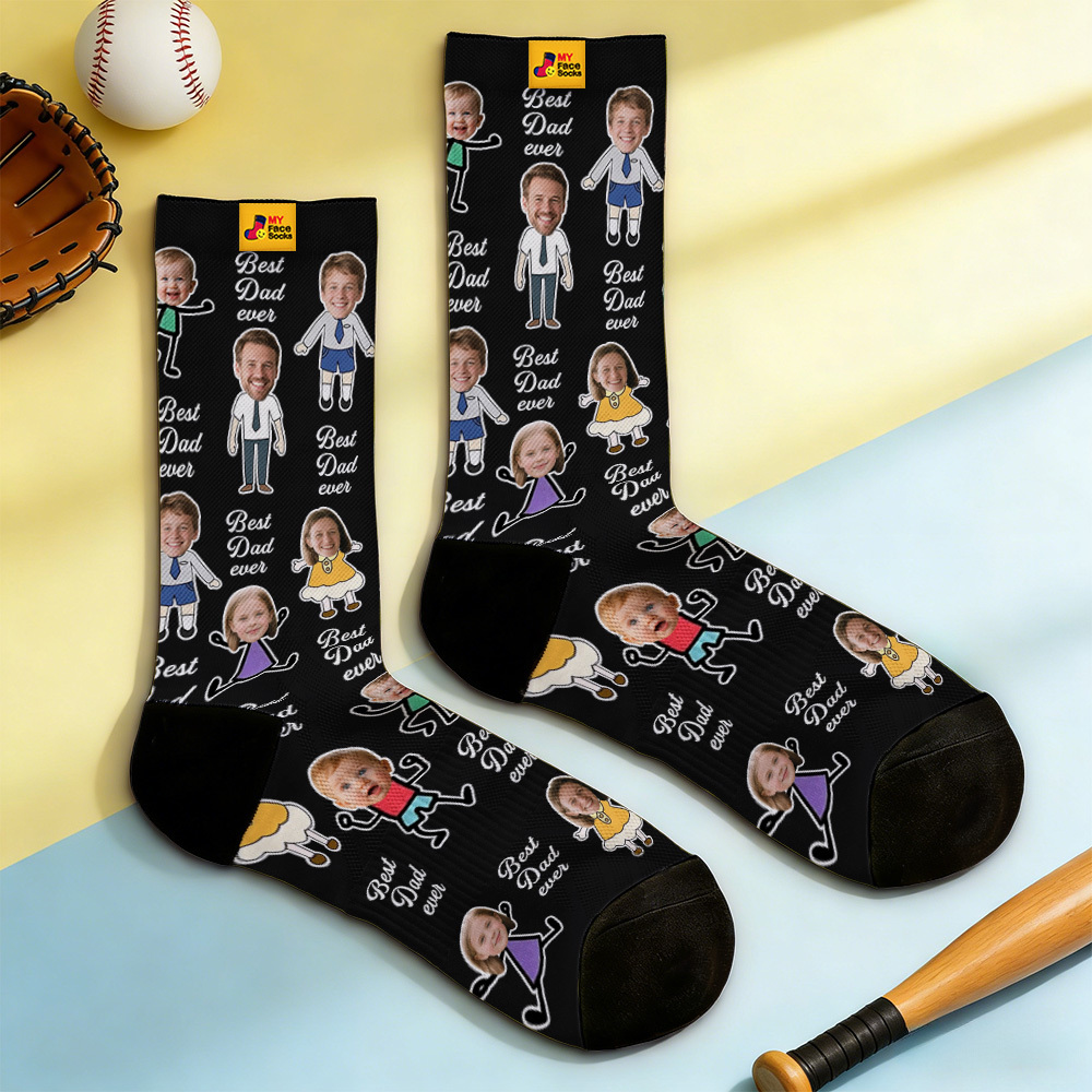 Calcetines Personalizados Con Caras Calcetines Con Foto Divertidos Personalizados Para Papá, Regalo Del Día Del Padre - MyFaceSocksES