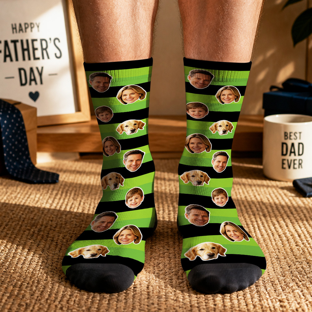 Calcetines Con Foto Personalizados Para Mamá Perro, Calcetines Estampados Personalizados Con Su Propia Foto, Regalo De Calcetines Novedosos Para Hombres, Calcetines Divertidos Con Cara De Niña - MyFaceSocksES