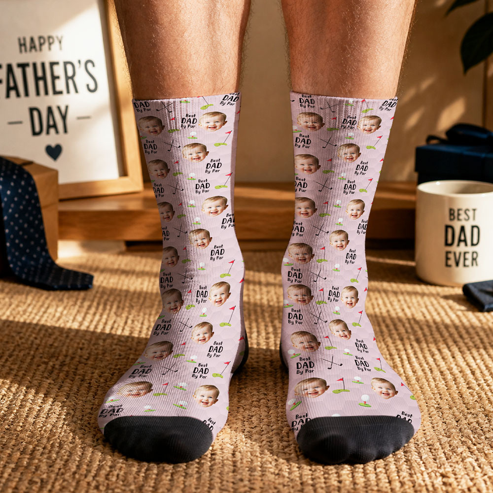 Calcetines De Golf Personalizados Con Foto De Niños, Mejor Regalo De Golf Para Papá Por Par, Calcetines Personalizados Para El Día Del Padre Para Papá Abuelo Esposo Golfista, Calcetines Para Papá Mascota - MyFaceSocksES