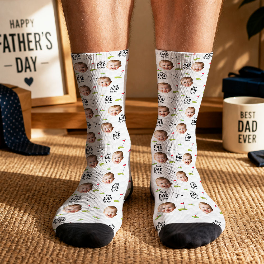 Calcetines De Golf Personalizados Con Foto De Niños, Mejor Regalo De Golf Para Papá Por Par, Calcetines Personalizados Para El Día Del Padre Para Papá Abuelo Esposo Golfista, Calcetines Para Papá Mascota - MyFaceSocksES