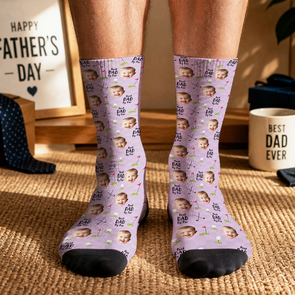 Calcetines De Golf Personalizados Con Foto De Niños, Mejor Regalo De Golf Para Papá Por Par, Calcetines Personalizados Para El Día Del Padre Para Papá Abuelo Esposo Golfista, Calcetines Para Papá Mascota - MyFaceSocksES