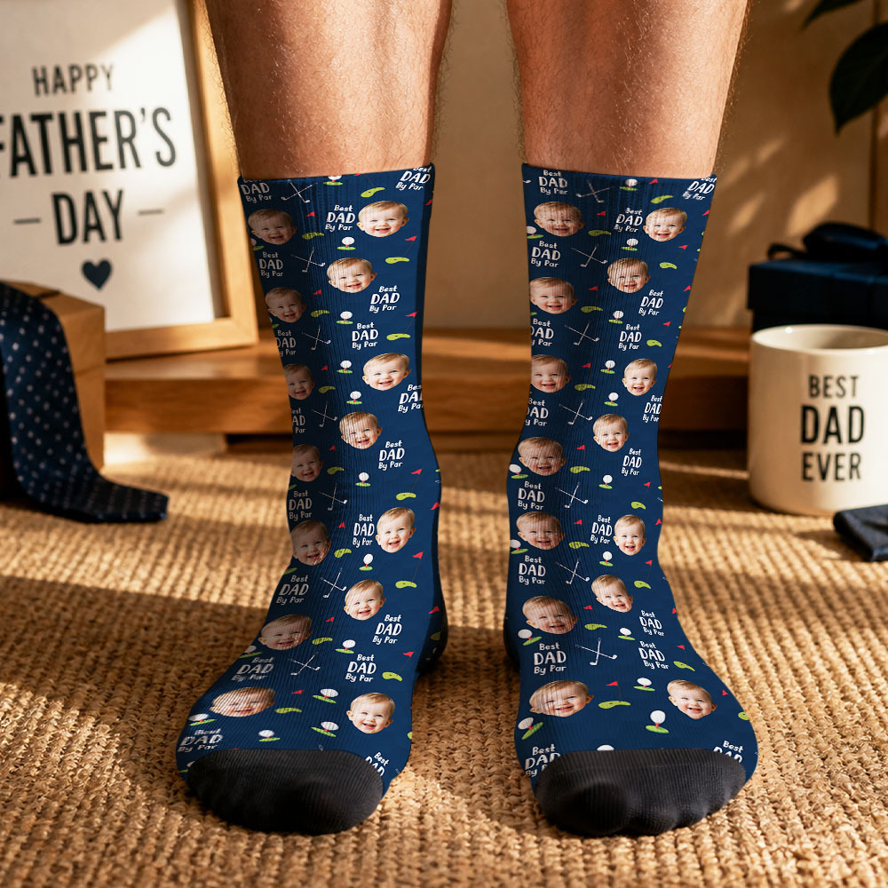 Calcetines De Golf Personalizados Con Foto De Niños, Mejor Regalo De Golf Para Papá Por Par, Calcetines Personalizados Para El Día Del Padre Para Papá Abuelo Esposo Golfista, Calcetines Para Papá Mascota - MyFaceSocksES