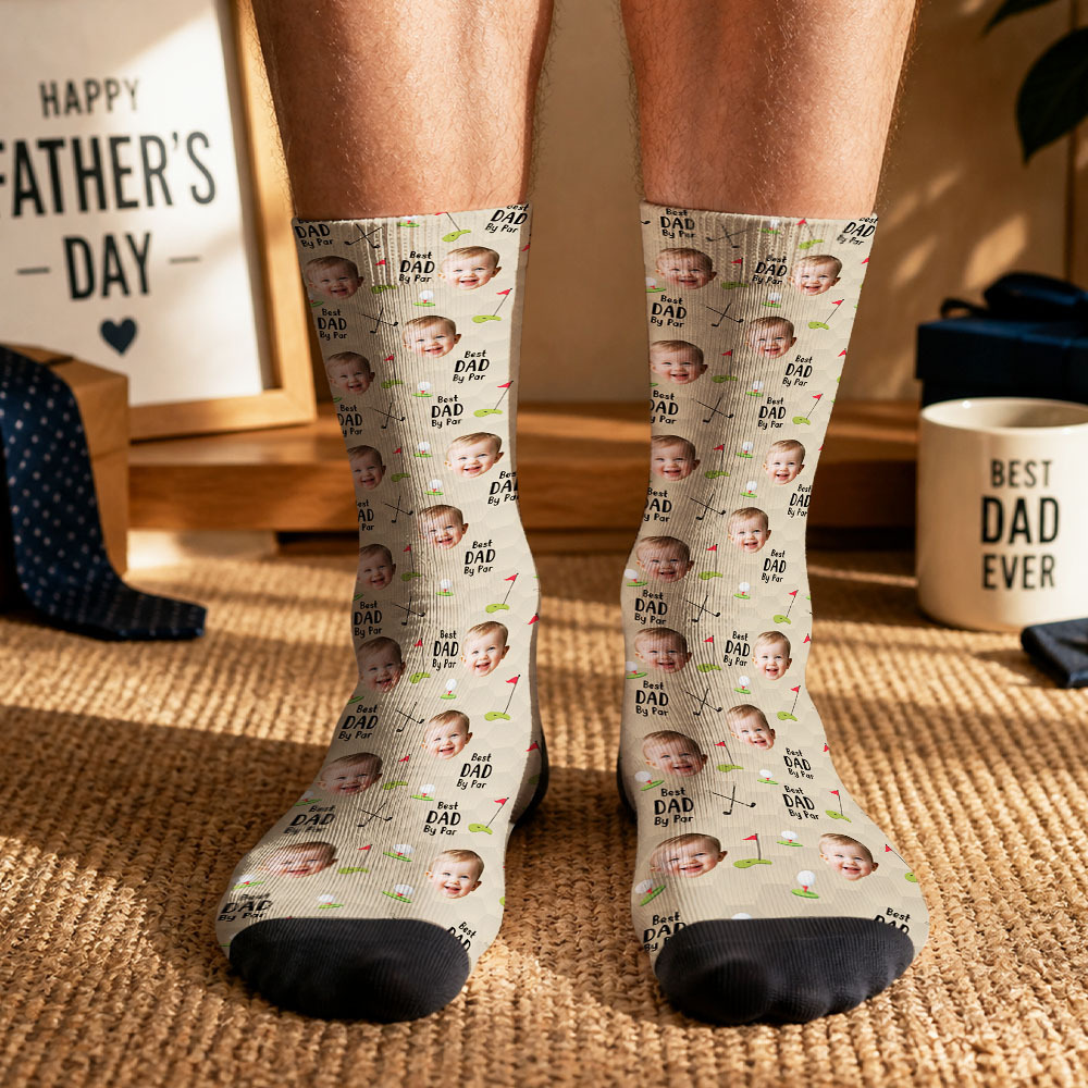 Calcetines De Golf Personalizados Con Foto De Niños, Mejor Regalo De Golf Para Papá Por Par, Calcetines Personalizados Para El Día Del Padre Para Papá Abuelo Esposo Golfista, Calcetines Para Papá Mascota - MyFaceSocksES