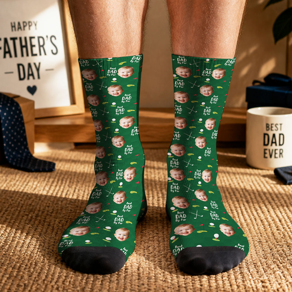 Calcetines De Golf Personalizados Con Foto De Niños, Mejor Regalo De Golf Para Papá Por Par, Calcetines Personalizados Para El Día Del Padre Para Papá Abuelo Esposo Golfista, Calcetines Para Papá Mascota - MyFaceSocksES