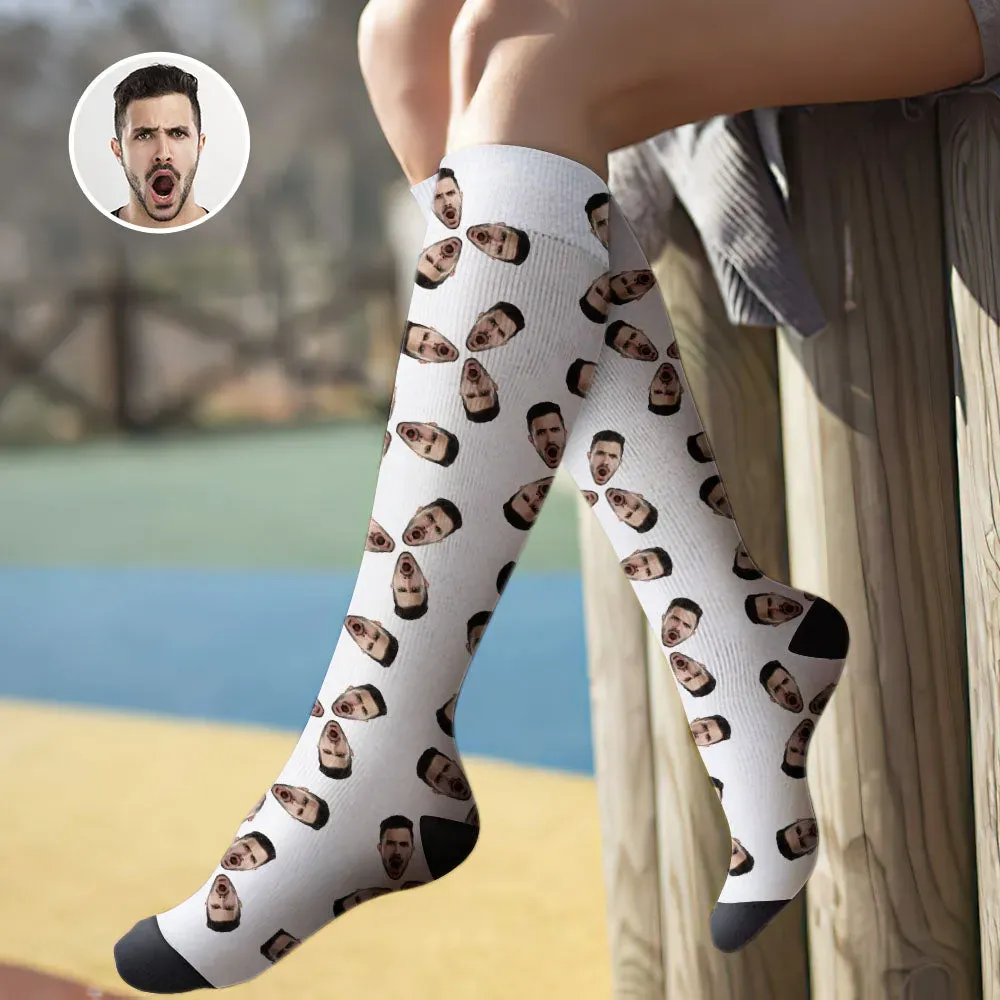 Calcetines Hasta La Rodilla Personalizados Calcetines De Verano - Cara Completa Myfacesocks - MyFaceSocksES