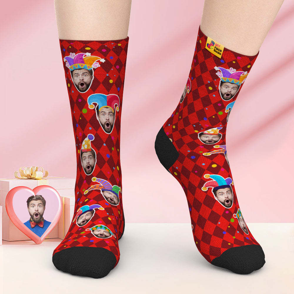 Calcetines De Cara Personalizados Regalo Del Día De San Valentín Añadir Imágenes Y Nombre Calcetines De Cara Divertidos - MyFaceSocksES