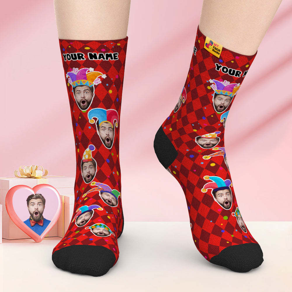 Calcetines De Cara Personalizados Regalo Del Día De San Valentín Añadir Imágenes Y Nombre Calcetines De Cara Divertidos - MyFaceSocksES
