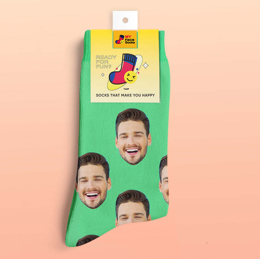 Calcetines De Vista Previa 3d Personalizados Calcetines My Face Agregar Imágenes Y Nombre - Colorido - MyFaceSocksES