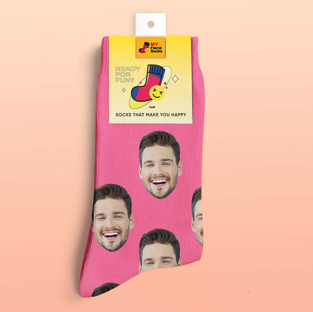 Calcetines De Vista Previa 3d Personalizados Calcetines My Face Agregar Imágenes Y Nombre - Colorido - MyFaceSocksES