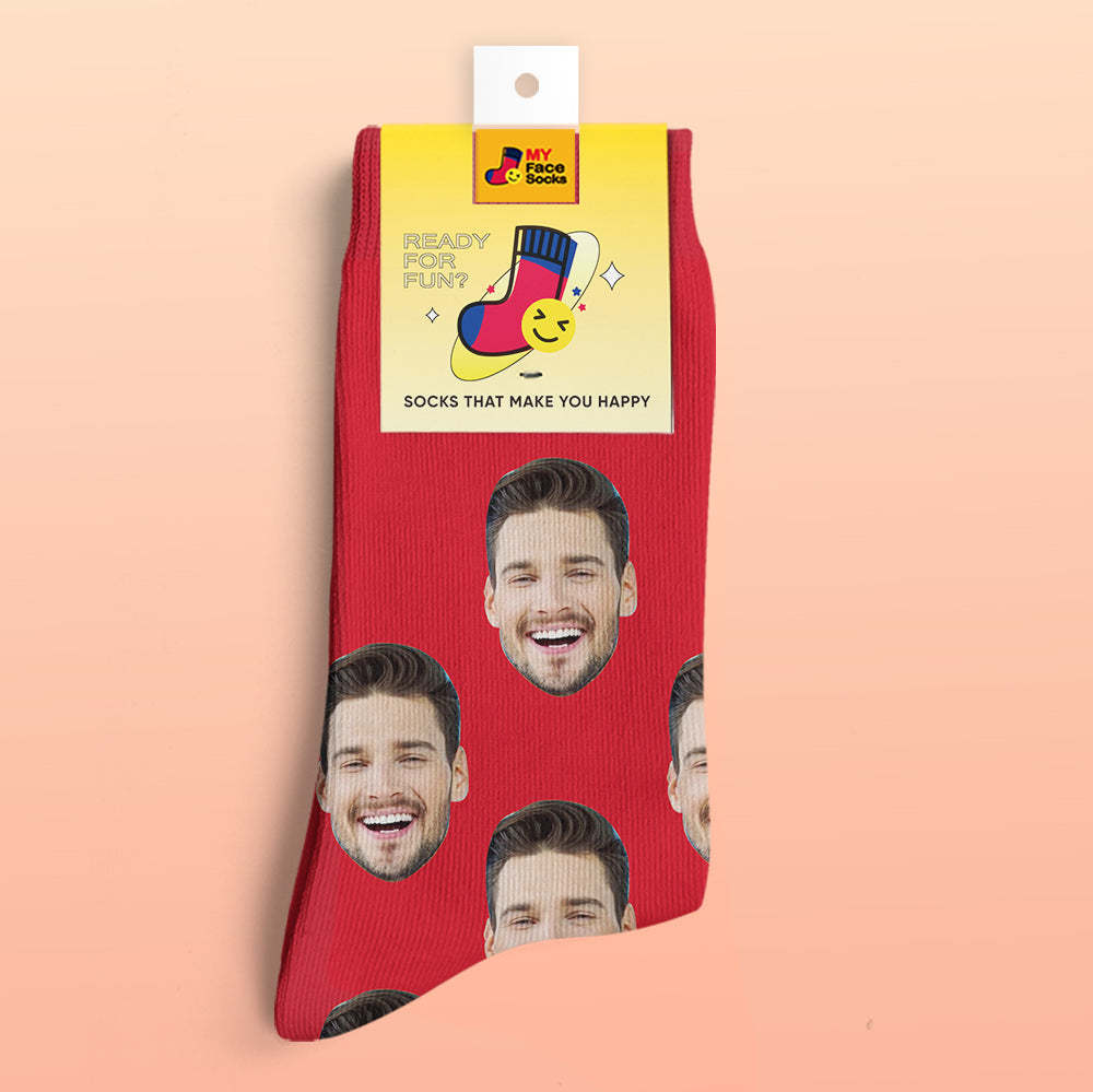 Calcetines De Vista Previa 3d Personalizados Calcetines My Face Agregar Imágenes Y Nombre - Colorido - MyFaceSocksES