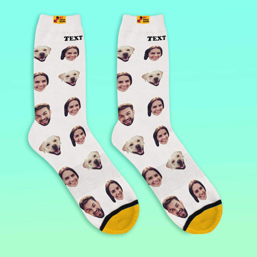 Calcetines De Vista Previa 3d Personalizados Calcetines My Face Agregar Imágenes Y Nombre - Dos Caras - MyFaceSocksES