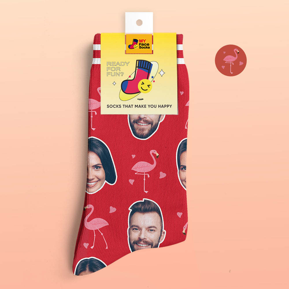 Calcetines De Vista Previa 3d Personalizados My Face Socks Agregar Imágenes Y Nombre - Flamant - MyFaceSocksES