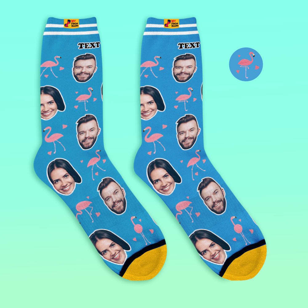 Calcetines De Vista Previa 3d Personalizados My Face Socks Agregar Imágenes Y Nombre - Flamant - MyFaceSocksES