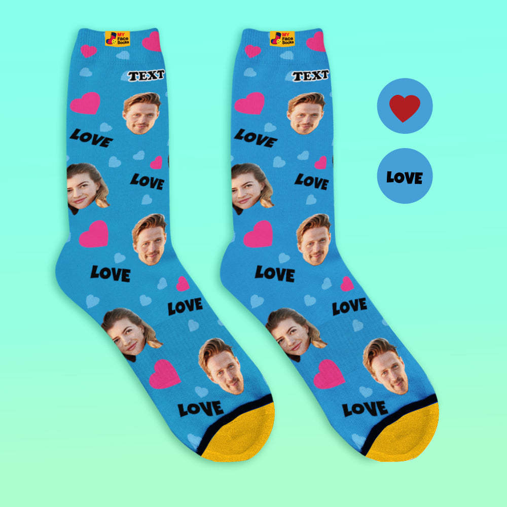 Calcetines De Vista Previa 3d Personalizados Calcetines My Face Agregar Imágenes Y Nombre - Amor - MyFaceSocksES