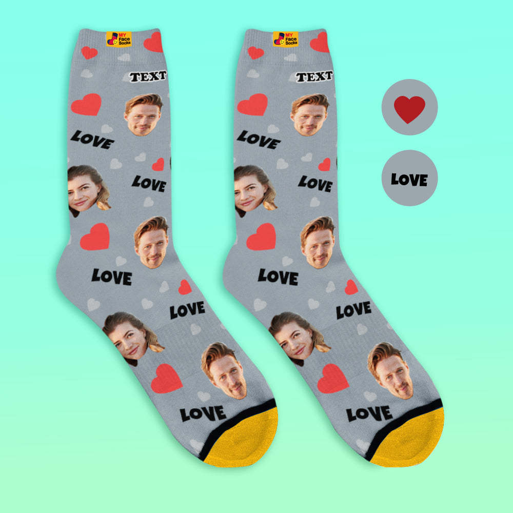 Calcetines De Vista Previa 3d Personalizados Calcetines My Face Agregar Imágenes Y Nombre - Amor - MyFaceSocksES