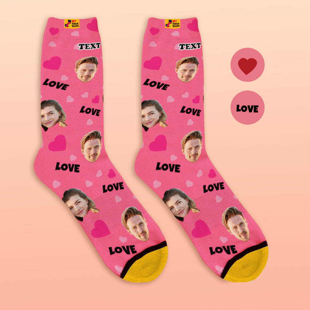 Calcetines De Vista Previa 3d Personalizados Calcetines My Face Agregar Imágenes Y Nombre - Amor - MyFaceSocksES