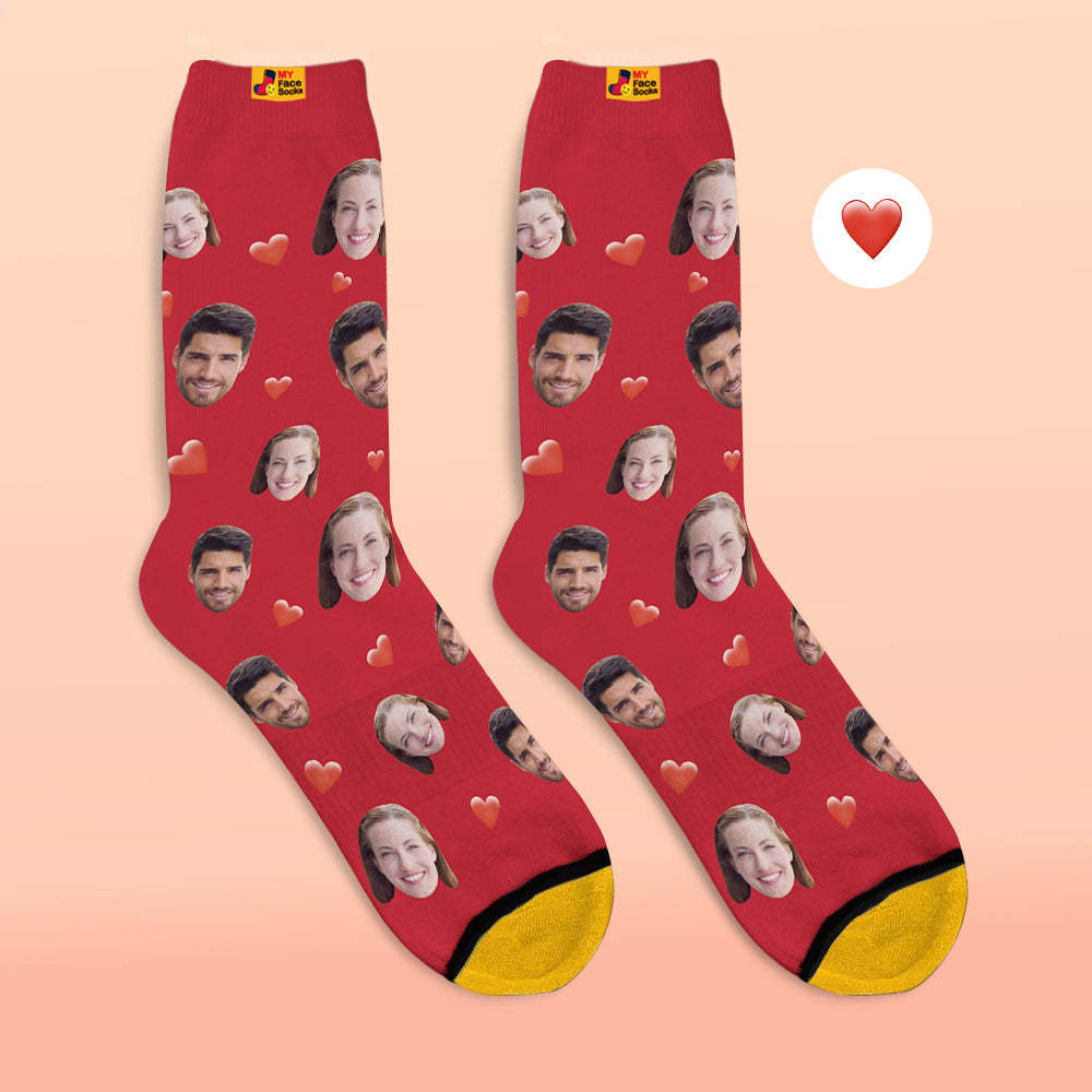 Calcetines Impresos Digitales 3d Personalizados Calcetines De Corazón Suave De La Serie De Dulces Coloridos - MyFaceSocksES