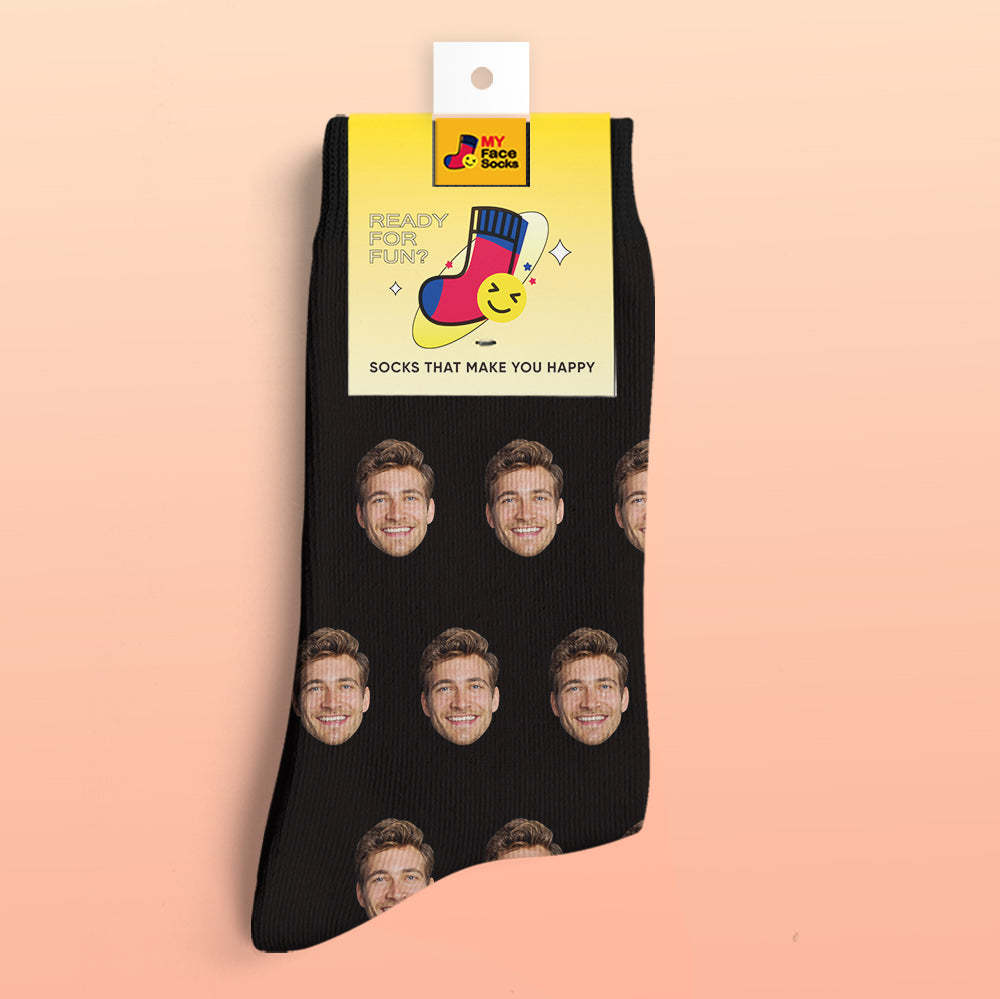 Calcetines Impresos Digitalmente En 3d Personalizados My Face Socks Agregue Imágenes Y Nombre - Divertido - MyFaceSocksES