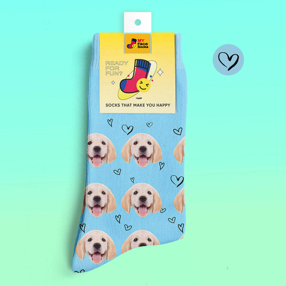 Calcetines Impresos Digitales 3d Personalizados Calcetines Personalizados Con Fotos Love Pet Socks - MyFaceSocksES