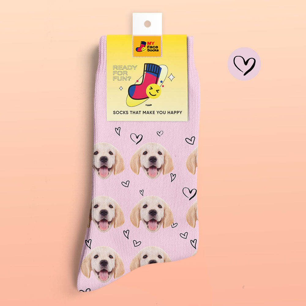 Calcetines Impresos Digitales 3d Personalizados Calcetines Personalizados Con Fotos Love Pet Socks - MyFaceSocksES