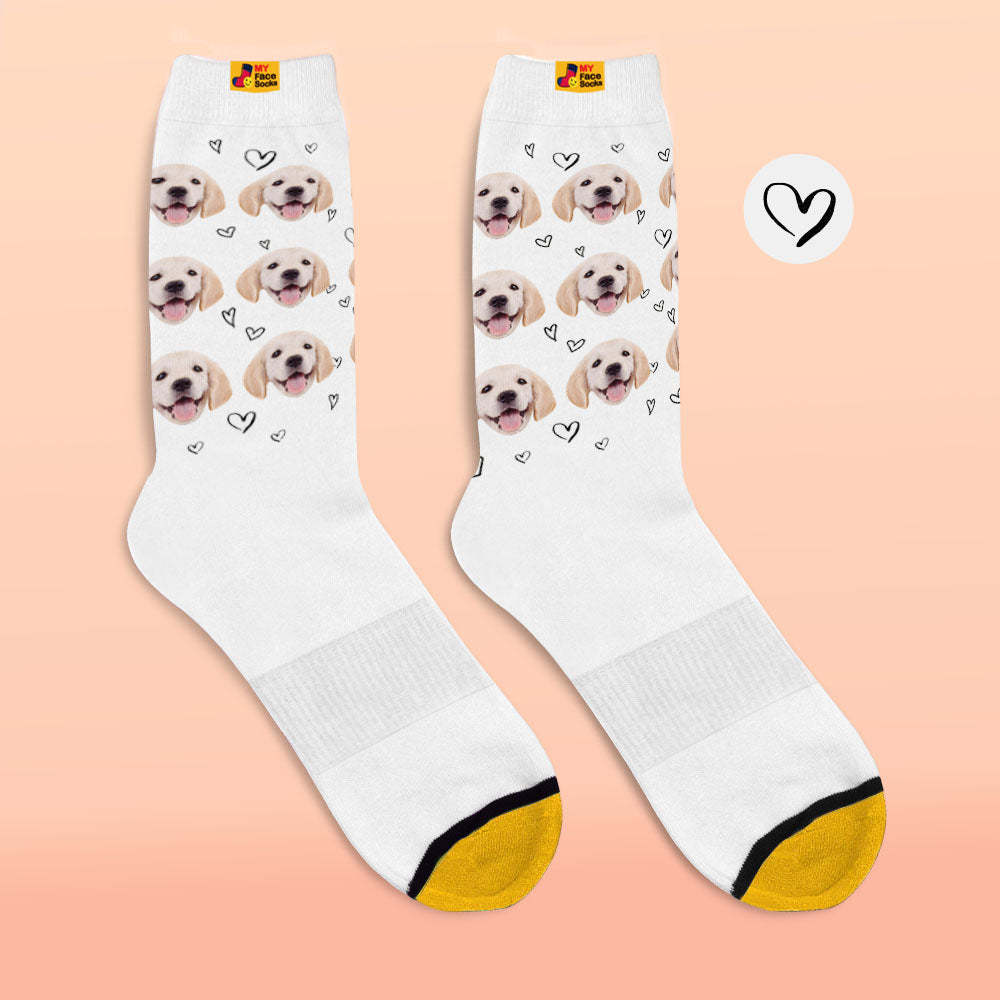 Calcetines Impresos Digitales 3d Personalizados Calcetines Personalizados Con Fotos Love Pet Socks - MyFaceSocksES