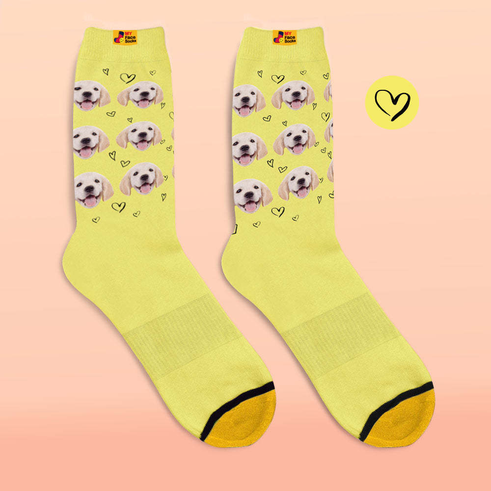 Calcetines Impresos Digitales 3d Personalizados Calcetines Personalizados Con Fotos Love Pet Socks - MyFaceSocksES